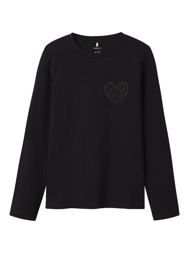 Rekik Long Sleeve Black Top