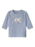 NAME IT Sinnai Long Sleeve Top-Icelandic Blue Icelandic Blue front view