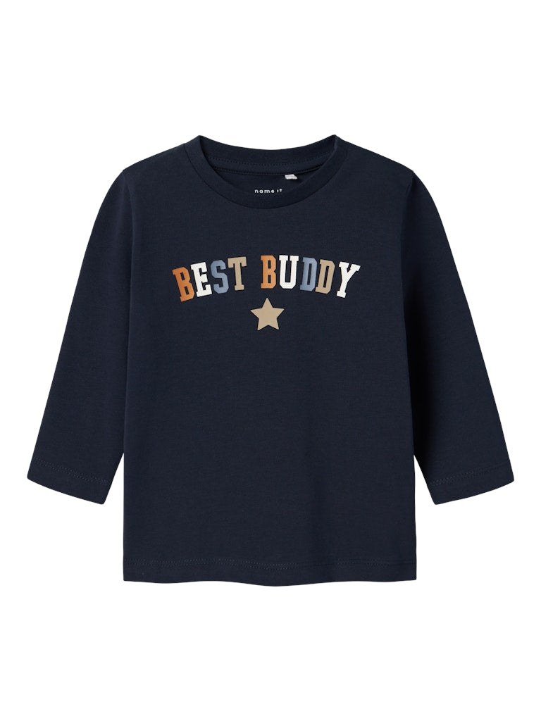 Boy's Raul Long Sleeve Top-Dark Sapphire-Front View