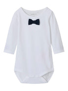 NAME IT Roxo Bodysuit-Bright White/Navy Bright White/Navy front view