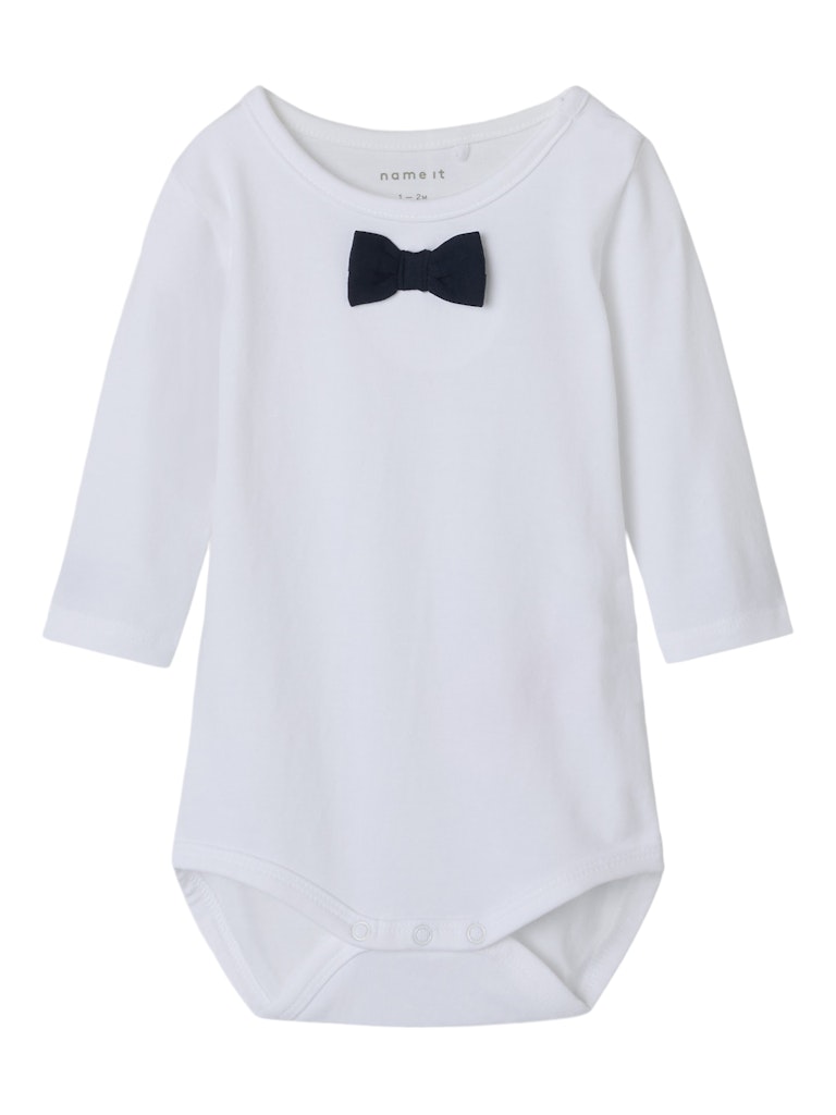 NAME IT Roxo Bodysuit-Bright White/Navy Bright White/Navy front view