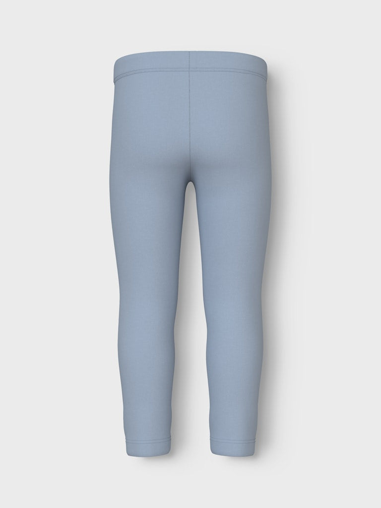 Girl's Davina Solid Sweat Leggings-Subdued Blue-Back View