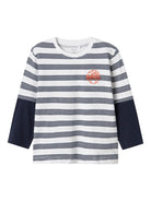 NAME IT Kolby Long Sleeve Top NAVY BLAZER front view