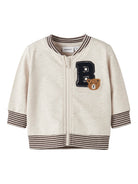 NAME IT Kiddy Long Sleeve Sweat Cardigan Peyote Melange front view