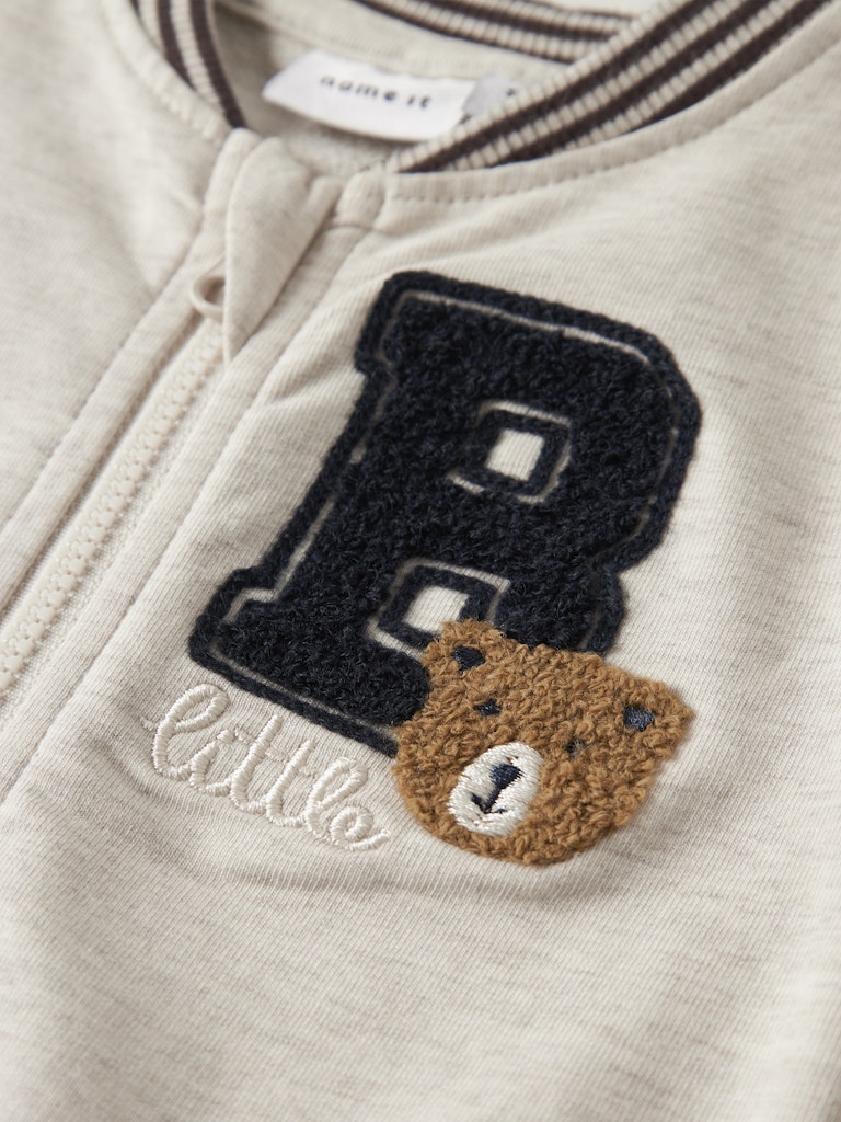 NAME IT Kiddy Long Sleeve Sweat Cardigan Peyote Melange detail view