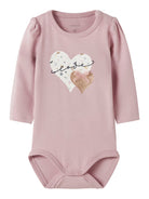 NAME IT Kinin Long Sleeve One Piece Body Burnished Lilac model front view