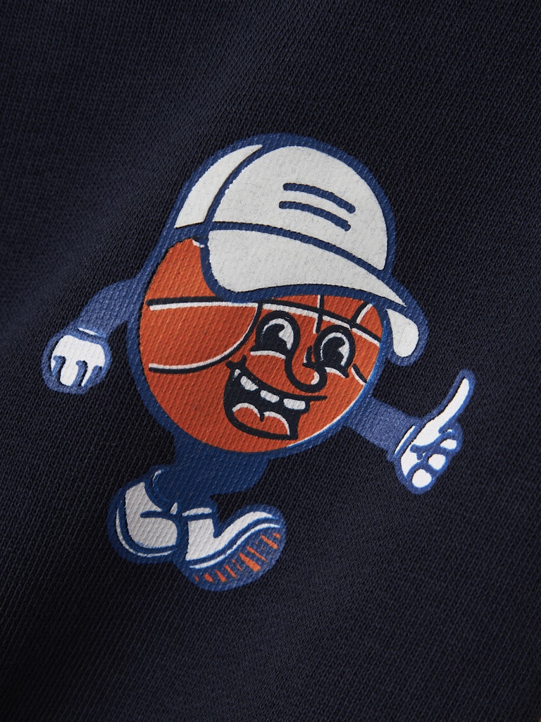 Kane Long Sleeve Sweat Cardigan Navy-Print Detail
