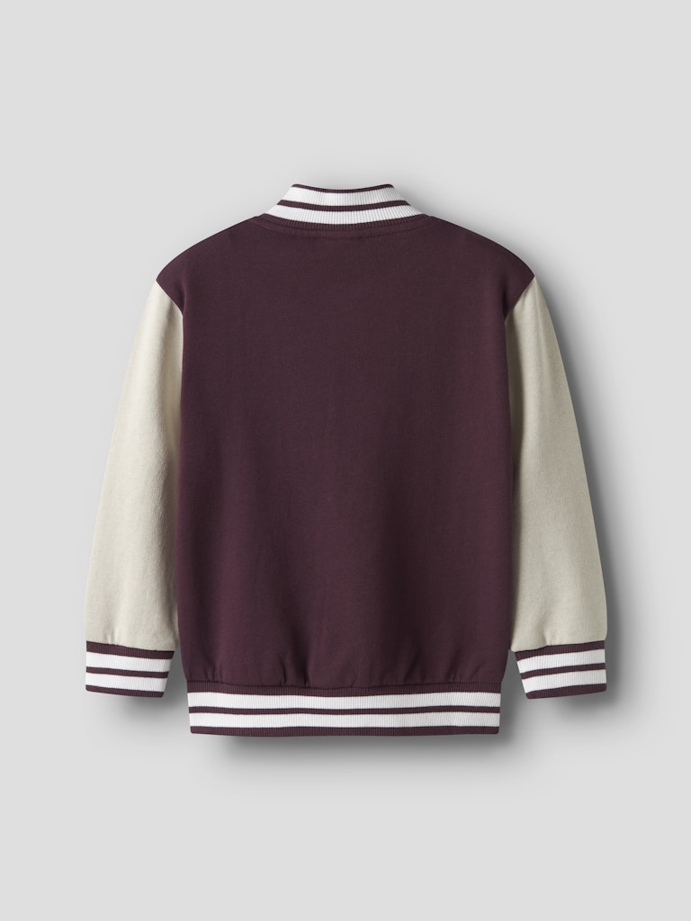 Kane Long Sleeve Sweat Cardigan Fig-Back View