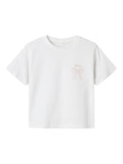 NAME IT Katalin Short Sleeve Top Bright White model front view