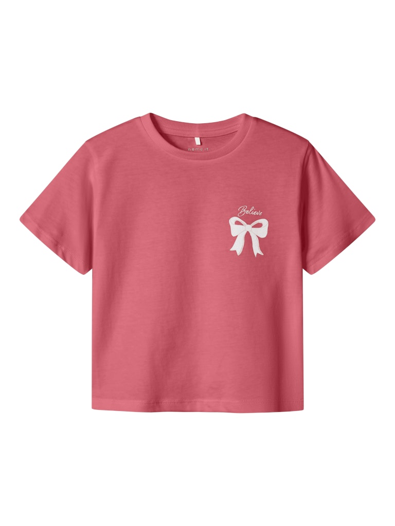 NAME IT Katalin Short Sleeve Top Rapture Rose front view