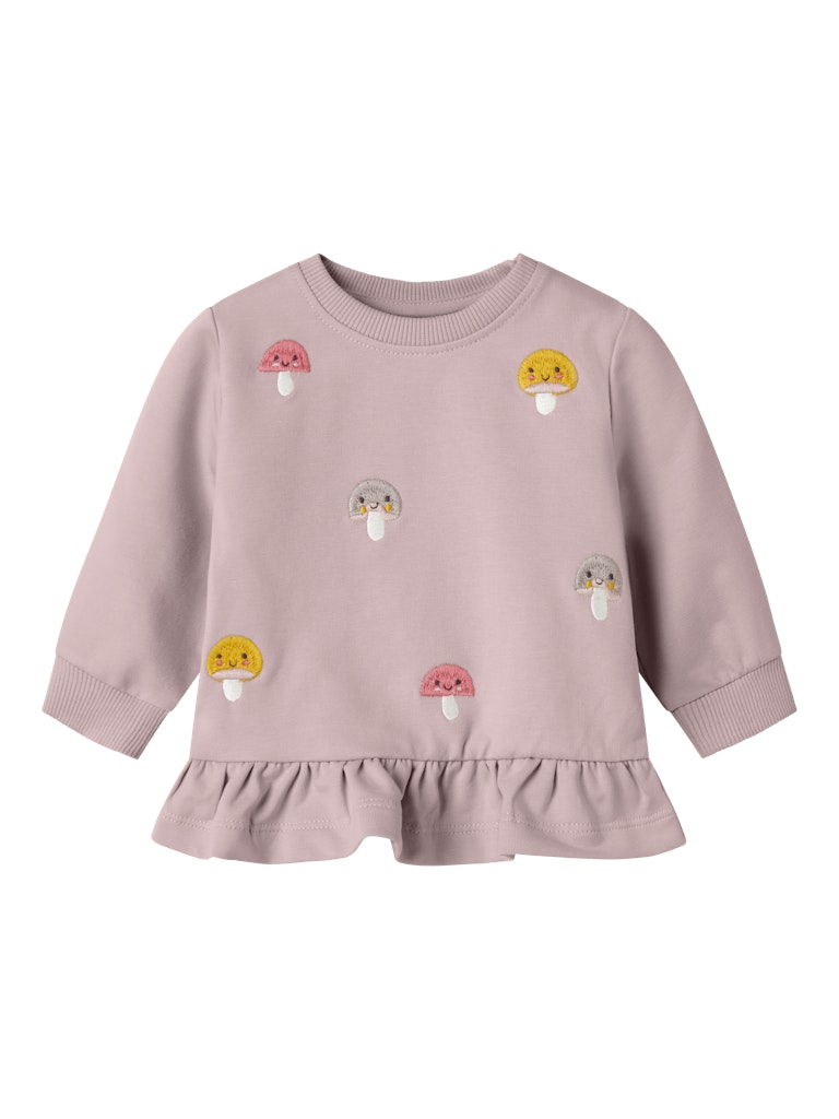 NAME IT Lamella Long Sleeve Sweatshirt Burnished Lilac model front view