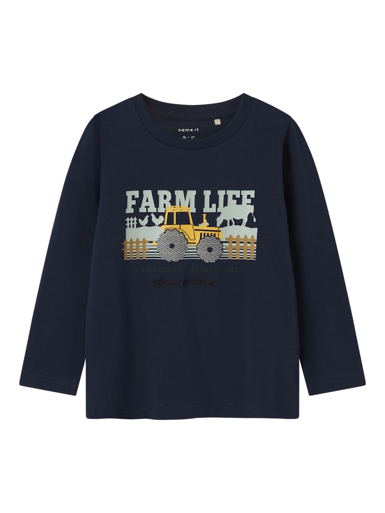 Boy's Lactor Long Sleeve Top-Navy Blazer-Front View