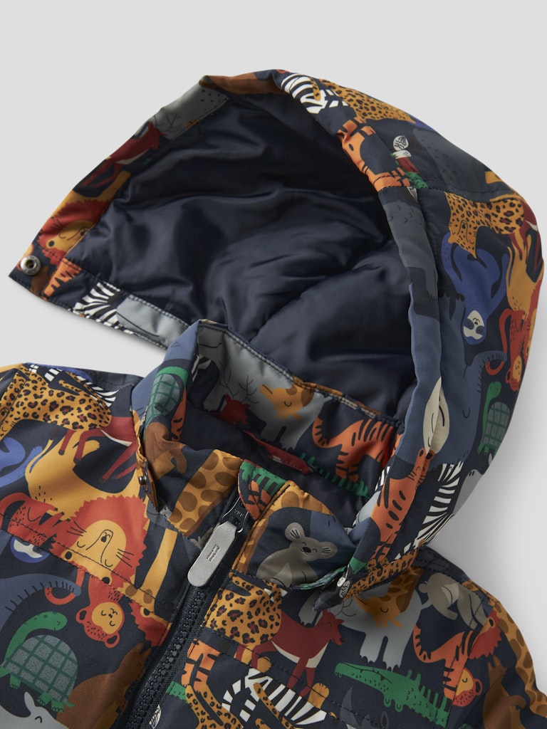 Max Padded Aop Jacket-Dark Sapphire/Mustard-Hood detail