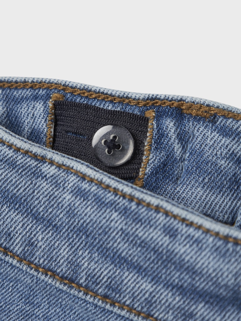 Bella Mom Medium Blue Denim Jeans-Waist adjuster view