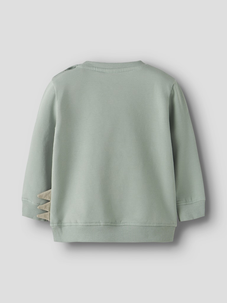 Green sweatshirt on a light gray background