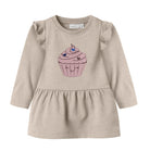 NAME IT Nilda Sweat Dress-Peyote Melange peyote melange front view