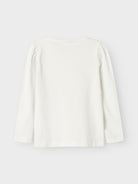 NAME IT Netta Long Sleeve Top-Cloud Dancer Cloud Dancer model front view