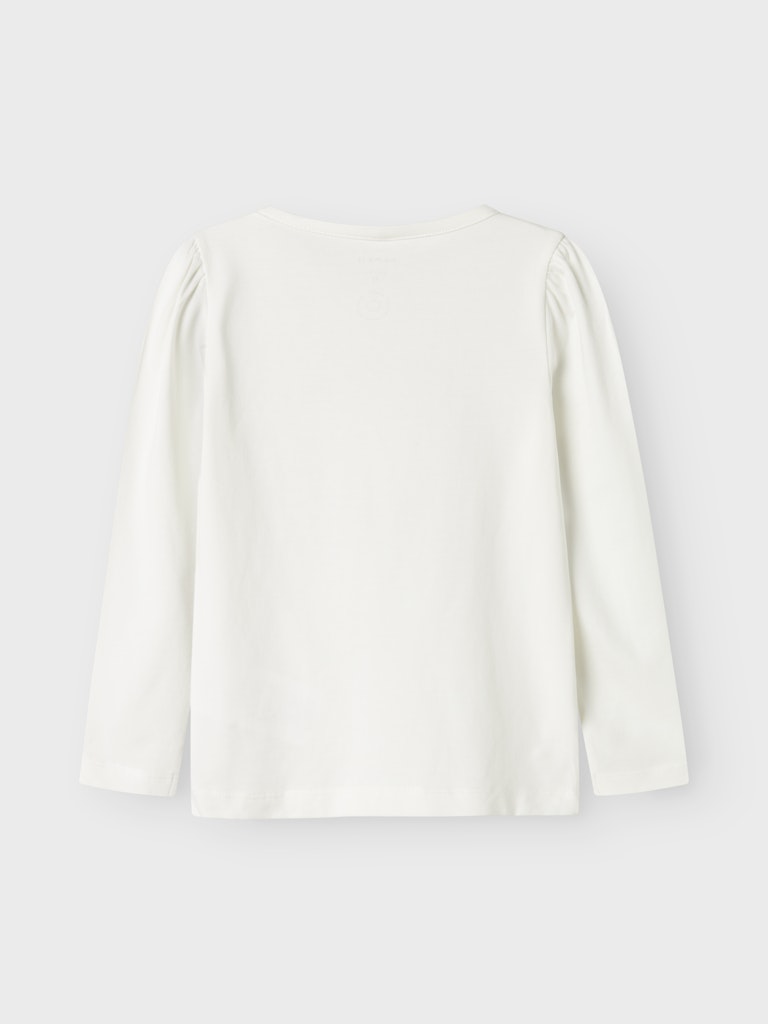 NAME IT Netta Long Sleeve Top-Cloud Dancer Cloud Dancer model front view