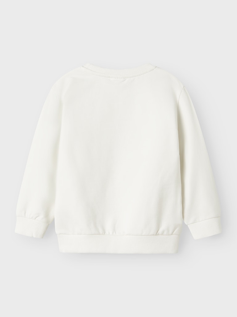 NAME IT Notus Long Sleeve Sweatshirt-Cloud Dancer Cloud Dancer model front view