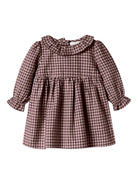 NAME IT Oninka Long Sleeve Dress-Seal Brown Seal Brown front view