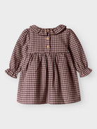 NAME IT Oninka Long Sleeve Dress-Seal Brown Seal Brown model front view
