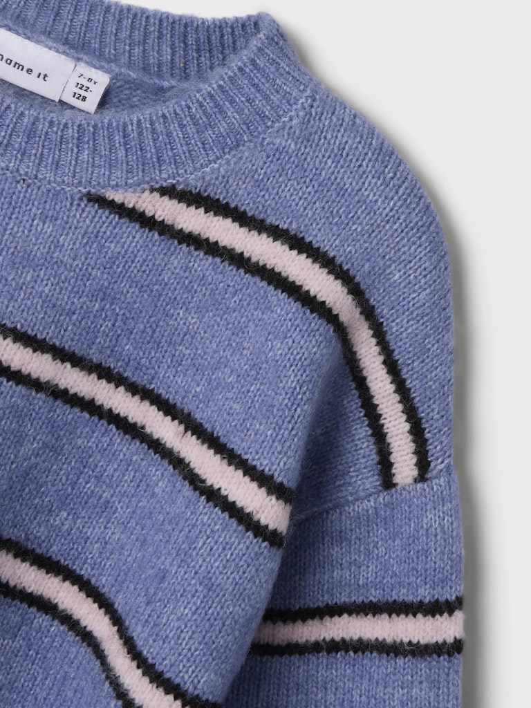 Olenska Long Sleeve Knit-Blue Ice-Fabric Detail