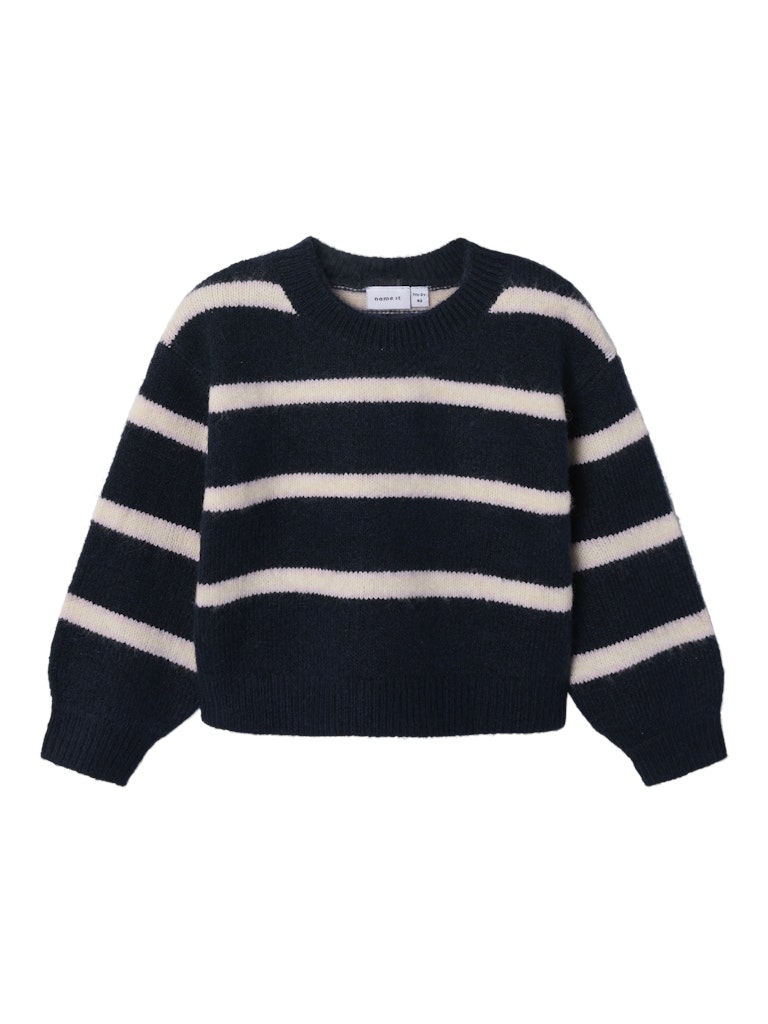 NAME IT Olenska Long Sleeve Knit Box-Navy Blazer Navy Blazer front view