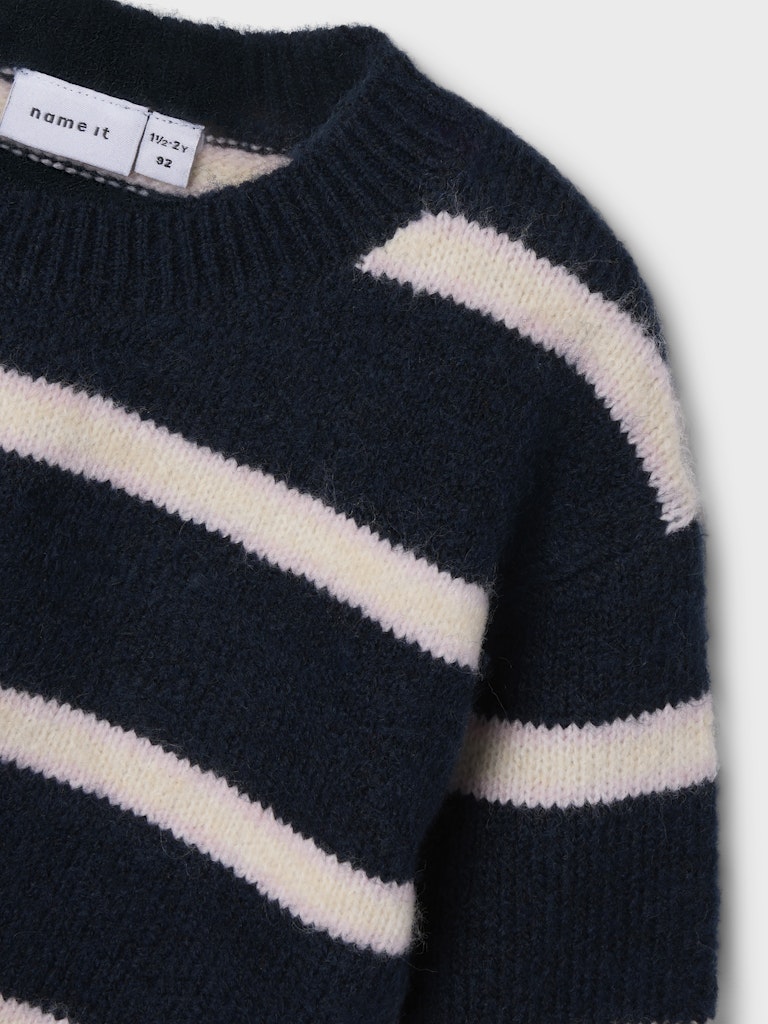 Olenska Long Sleeve Knit Box-Navy Blazer-Fabric Detail