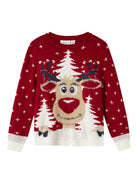 NAME IT Rebo Long Sleeve Knit-Jester Red Jester Red front view