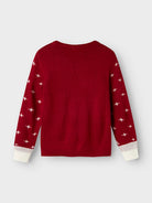 NAME IT Rebo Long Sleeve Knit-Jester Red Jester Red model front view