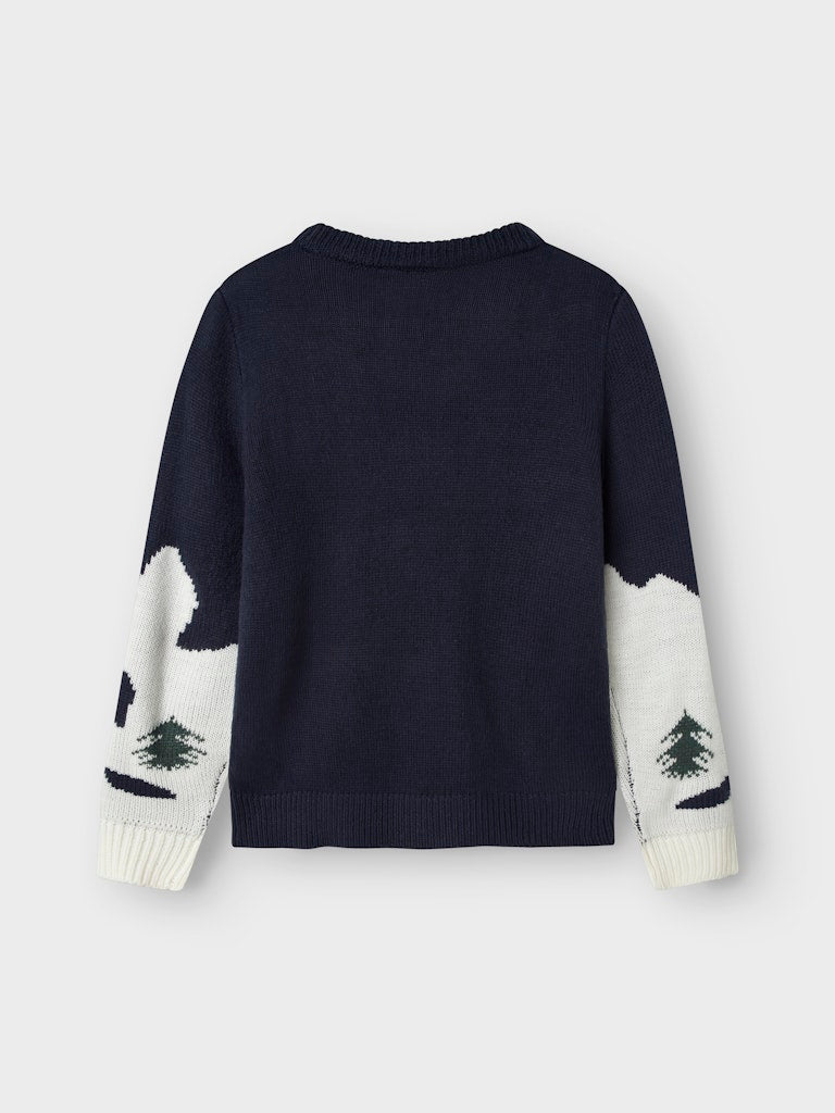 Rebo Long Sleeve Knit-Navy Blazer-Back View