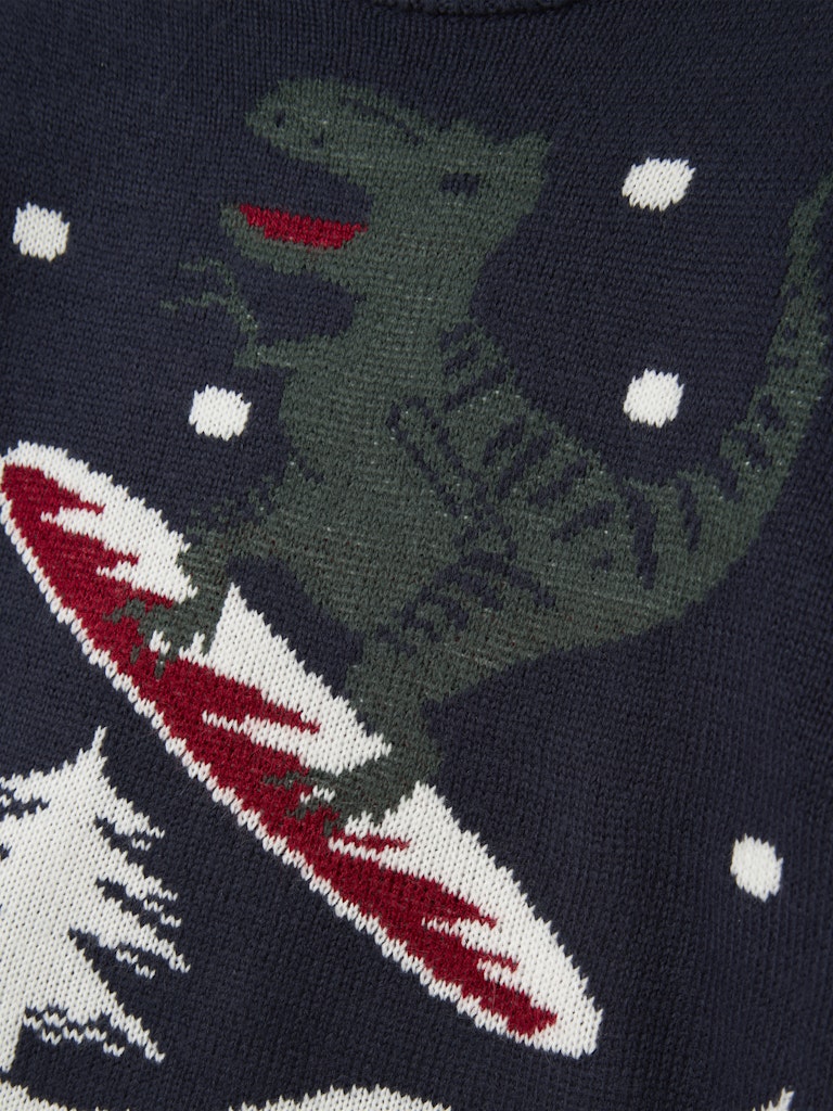 Rebo Long Sleeve Knit-Navy Blazer-Print Detail