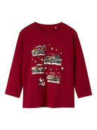 NAME IT Rejulli Long Sleeve Top-Jester Red Jester Red front view