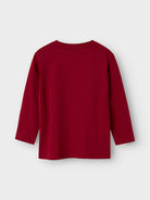 NAME IT Rejulli Long Sleeve Top-Jester Red Jester Red model front view