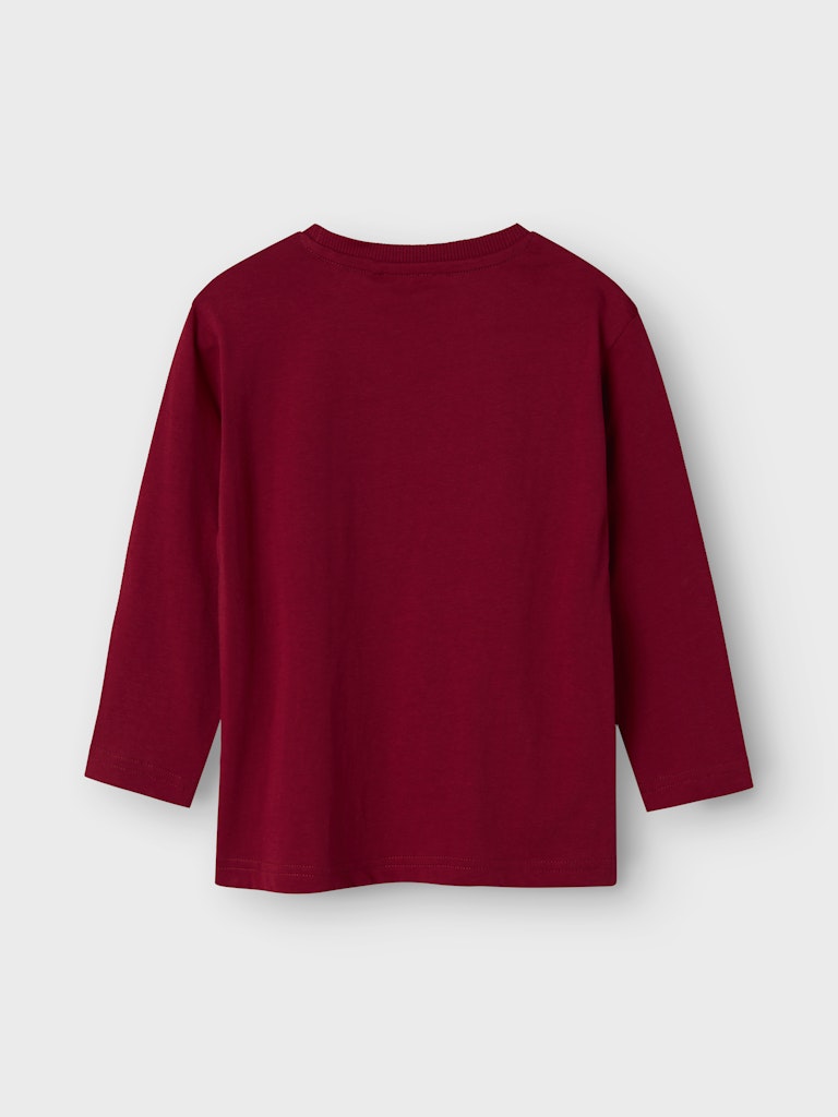 NAME IT Rejulli Long Sleeve Top-Jester Red Jester Red model front view