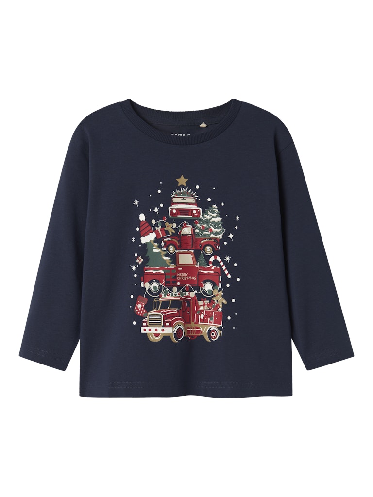 NAME IT Rejulli Long Sleeve Top-Navy Blazer Navy Blazer front view