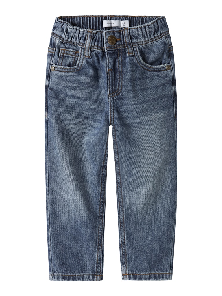 NAME IT Silas Tapered Jeans-Medium Blue Denim Medium Blue Denim model front view