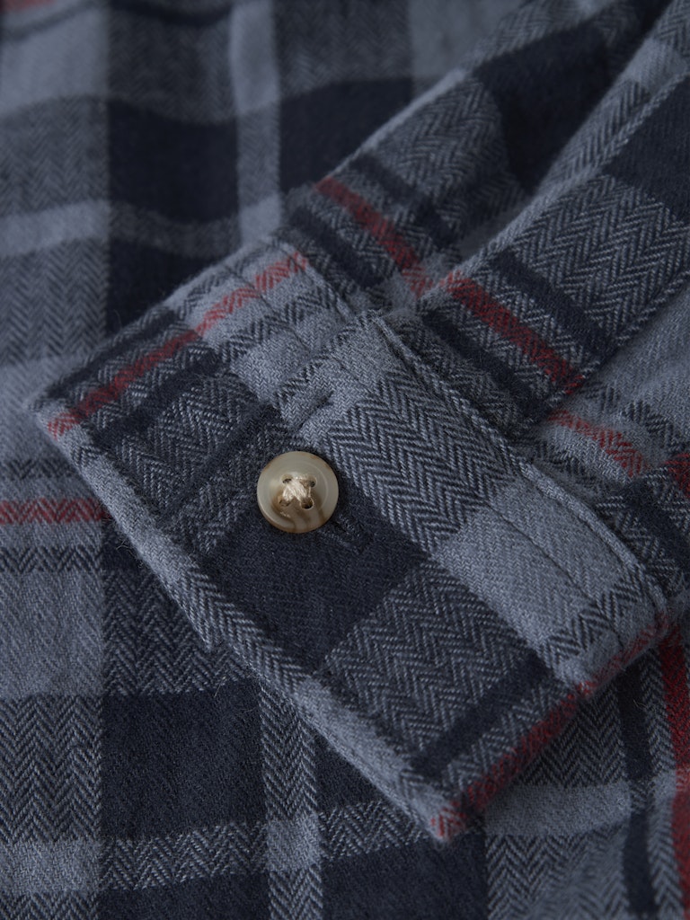 Russel Long Sleeve Overshirt-Navy Blazer-Cuff Detail