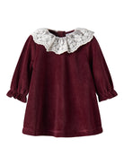 NAME IT Roxy Long Sleeve Dress-Burgundy Burgundy front view