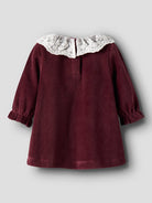 NAME IT Roxy Long Sleeve Dress-Burgundy Burgundy model front view