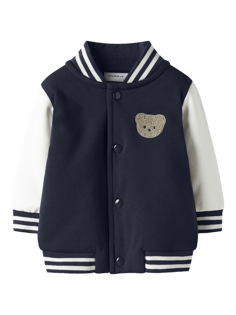 NAME IT Robinson Long Sleeve Sweat Cardigan-Navy Blazer Navy Blazer front view