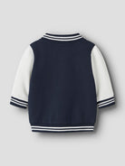 NAME IT Robinson Long Sleeve Sweat Cardigan-Navy Blazer Navy Blazer model front view