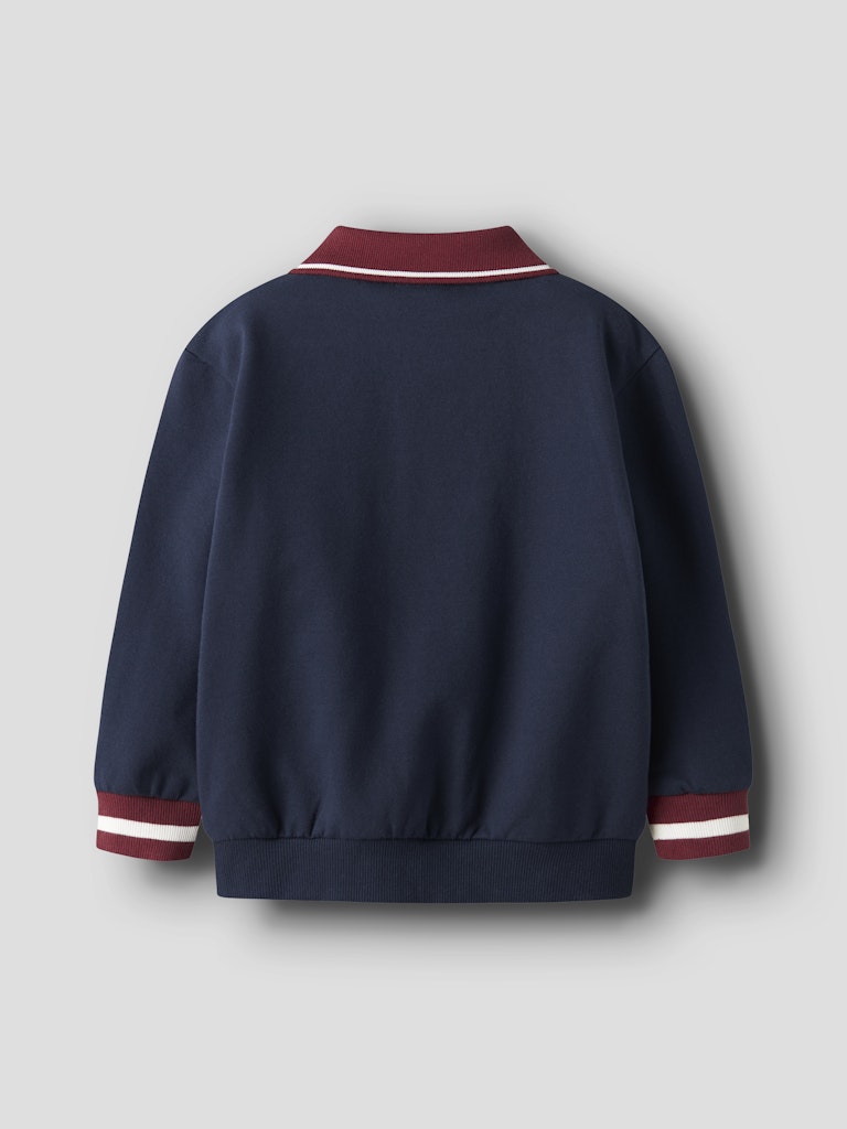 Ramse Long Sleeve Sweat Polo-Navy Blazer-Back View