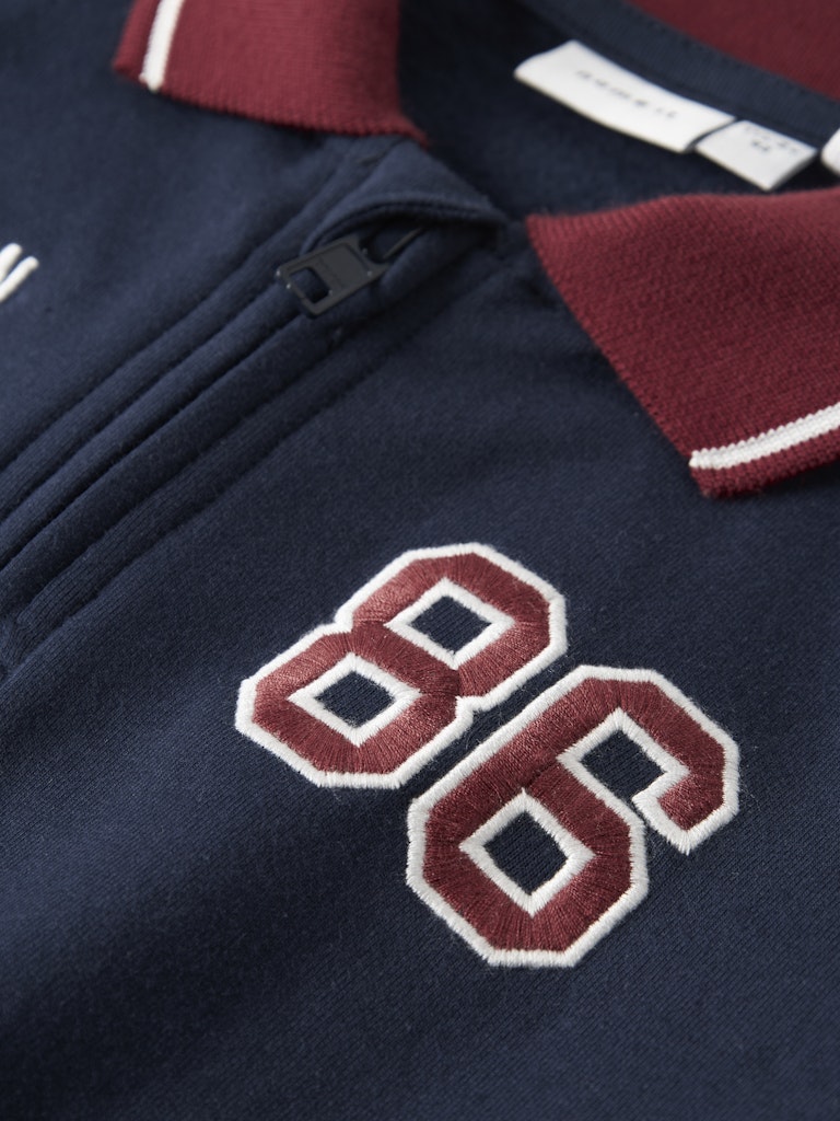 Ramse Long Sleeve Sweat Polo-Navy Blazer-Embroidery Detail