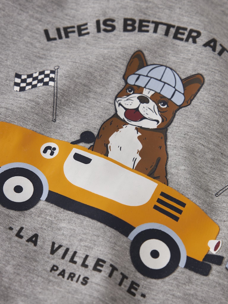 Roval Long Sleeve Sweatshirt-Grey Melange-Chest print detail