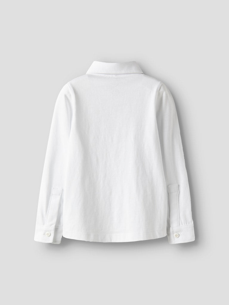 Ronalo Long Sleeve Jersey Shirt-Bright White-Back View