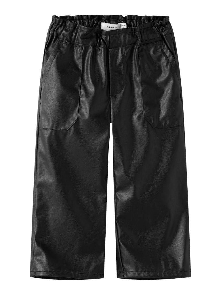 NAME IT Rockana Wide Pant-Black Black front view