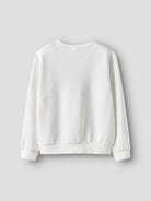 NAME IT Retta Long Sleeve Sweatshirt-Bright White Bright White model front view
