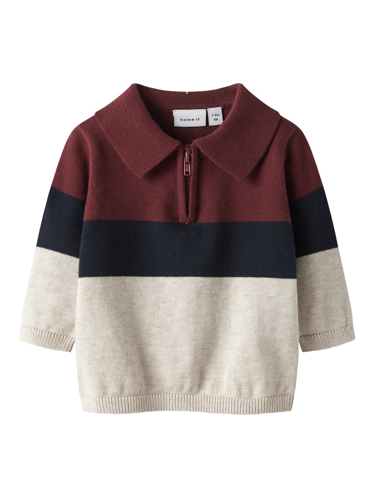 Rick Long Sleeve Knit Polo-Peyote Melange-Front View