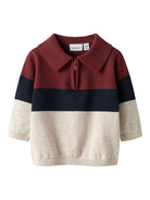 Rick Long Sleeve Knit Polo-Peyote Melange-Front View